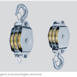 CARRUCOLE CON GANCIO DI SICUREZZA FORGIATO, SENZA FUNE